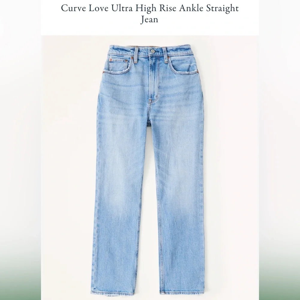 Abercrombie & Fitch Curve Love Ankle Straight Ultra High Rise NWT - Picture 2 of 6